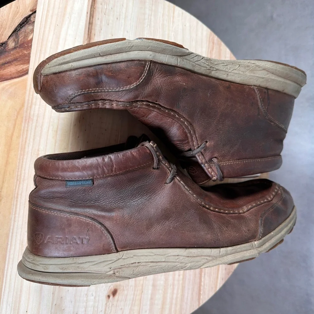 Ariat Spitfire Boots Mens 12 Brown Good Waterproof Leather Moc Toe 10038479